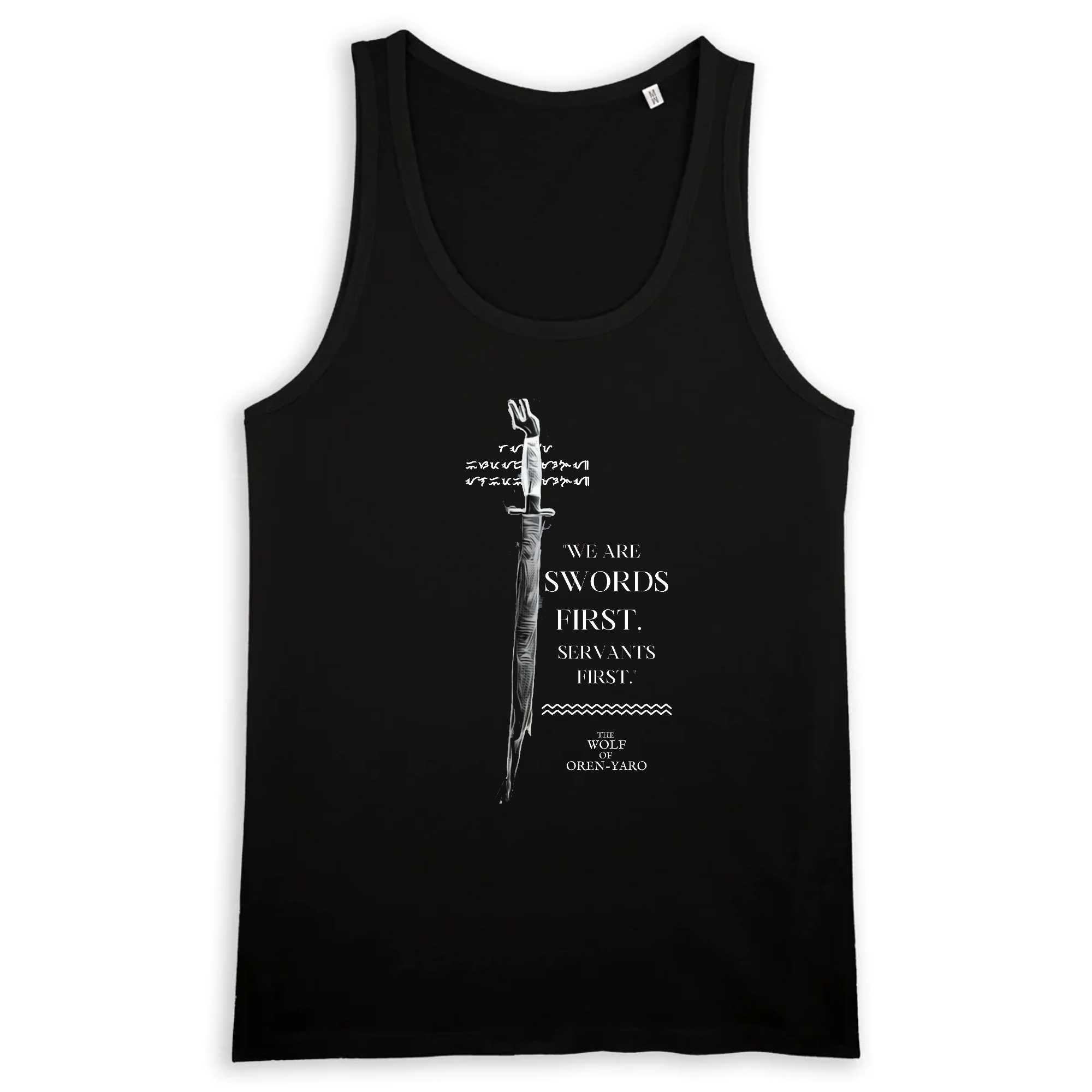 Oren-yaro Sword Quote - Man Black Tank Top 100% organic cotton