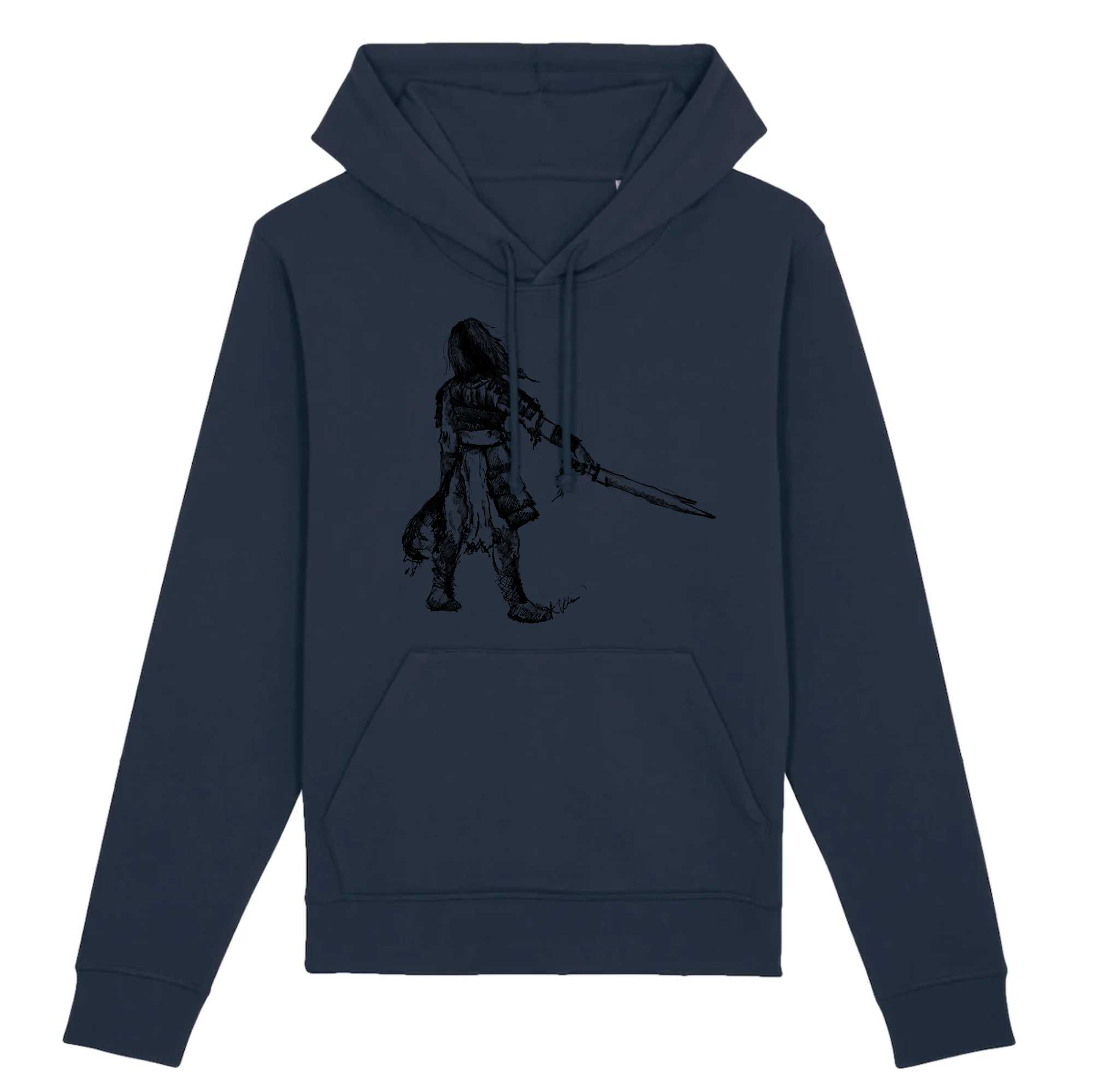 Woman with a Sword Sketch - Unisex Organic Hoodie