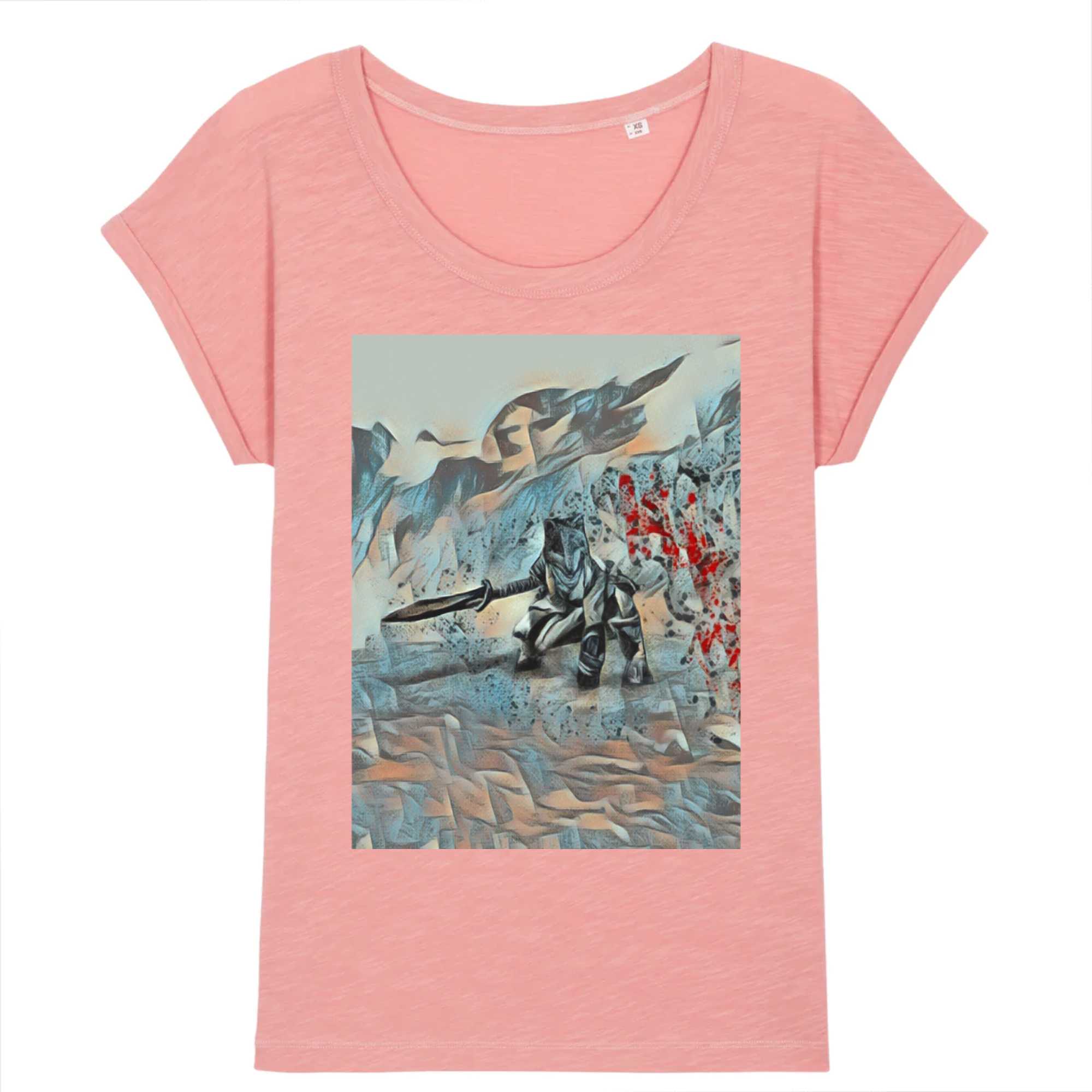 Bitch Queen Mosaic Full - Women Slub T-shirt Rolled Sleeve
