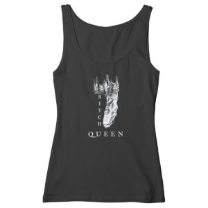 Bitch Queen Crown (White) - Women Tank Top 100% Organic Cotton