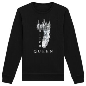 Bitch Queen Crown (White) Premium Unisex Organic Sweatshirt
