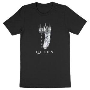 Bitch Queen Crown (White) - Dark Shirt Unisex Tee-shirt 100% Organic Cotton