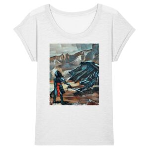 The Warrior Mosaic Full - Women Slub T-shirt Rolled Sleeve